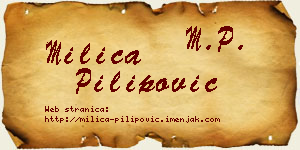 Milica Pilipović vizit kartica